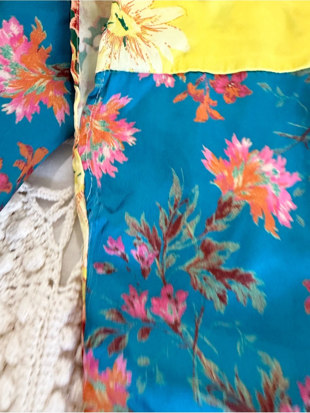 Free People Patched With Love Long Sleeve Open Front Robe Kimono Magic Combo Xs - Picture 4 of 8